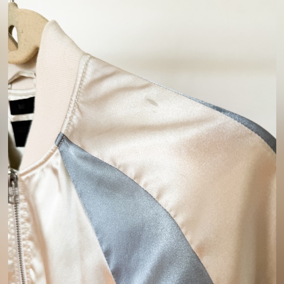 Tiger of Sweden Satin Bomber Jacket in Silver / Blue - Picture 5 of 5